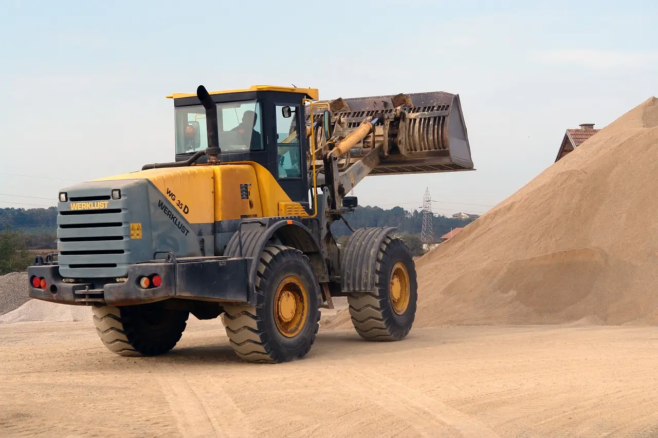 excavator, sand, dirt