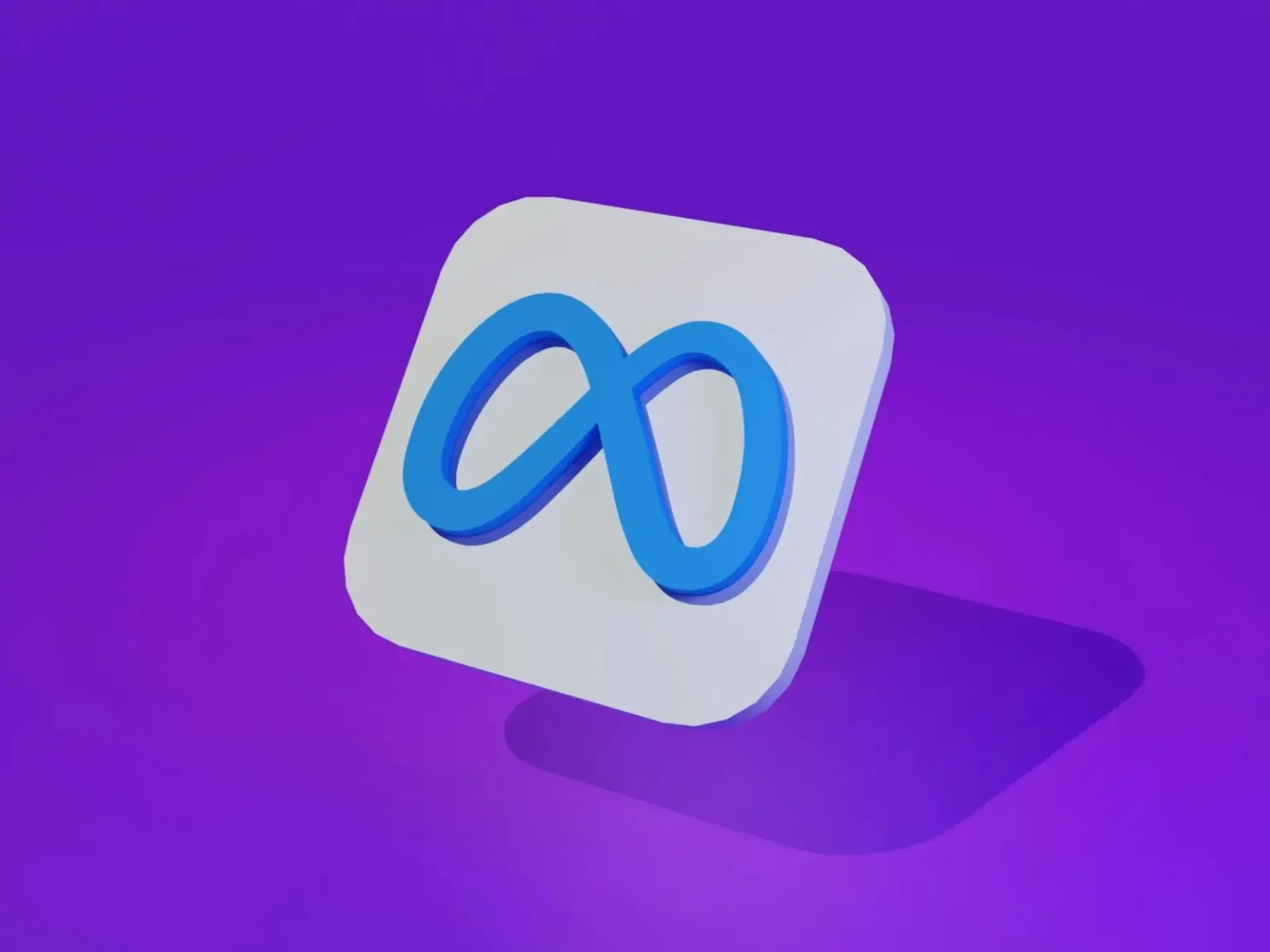 a white and blue square with a blue logo on it