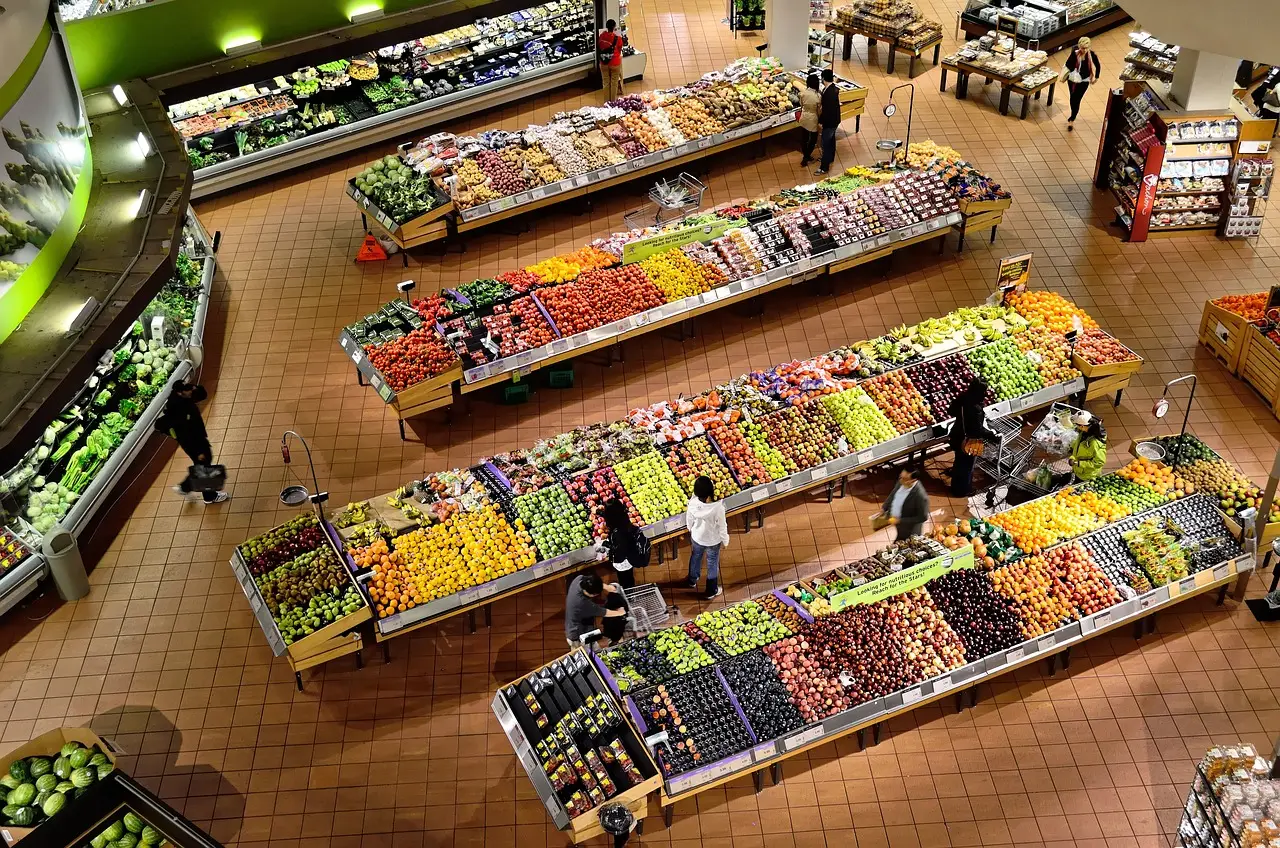 supermarket, stalls, coolers