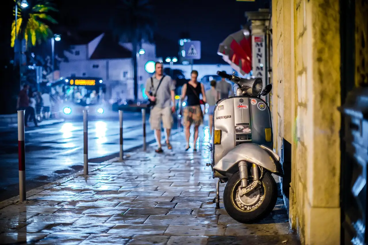 street, scooter, vespa