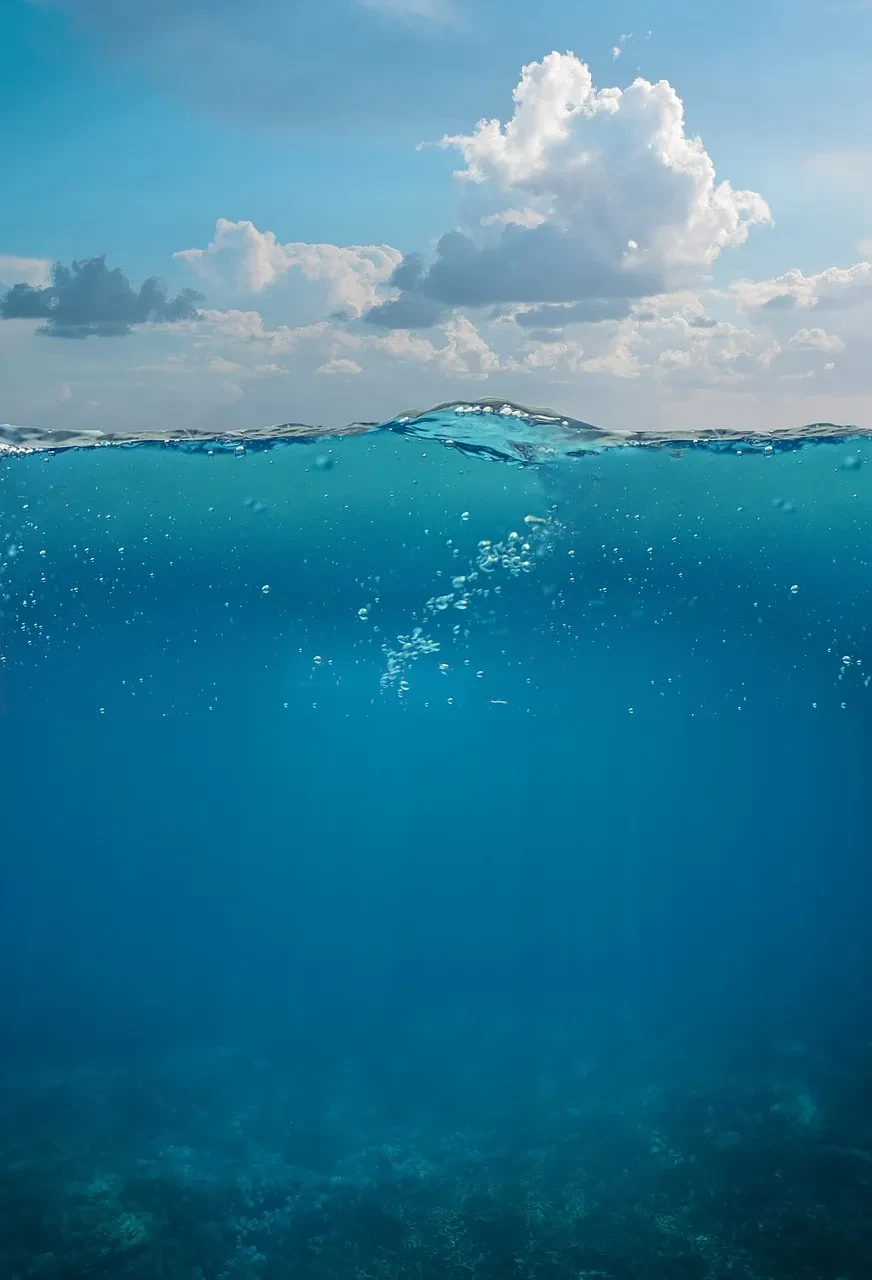 underwater, sea, wave