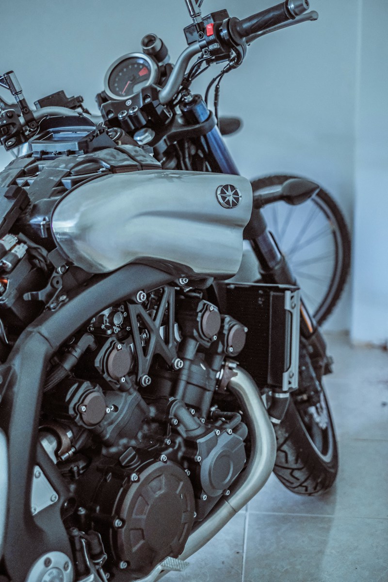 grey motorcycle