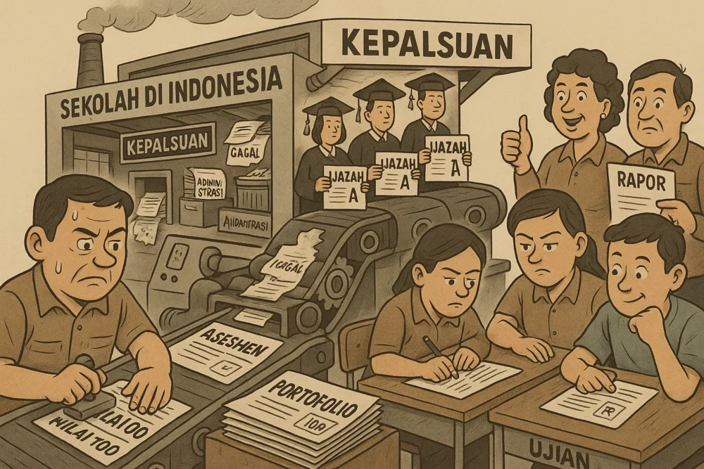 Sekolah 'Disini' atau 'Disitu' Adalah Pabrik Kepalsuan (Ilustrasi)